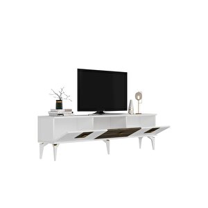 Luna 180 Cm Tv Sehpası (alt Modül) Beyaz Ceviz