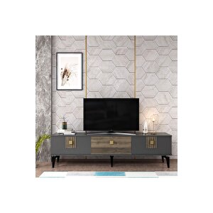 Luna 180 Cm Tv Sehpası (alt Modül) Antrasit Ceviz Antrasit