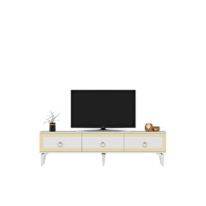 Ponny 180 Cm Tv Sehpası Beyaz Altın