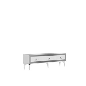 Ponny 180 Cm Tv Sehpası Beyaz Gümüş