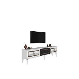 Asya 180 Cm Tv Sehpası (alt Modül) Beyaz Antrasit