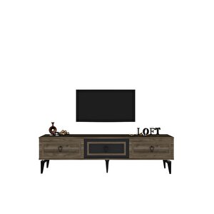 Asya 180 Cm Tv Sehpası (alt Modül) Ceviz Antrasit