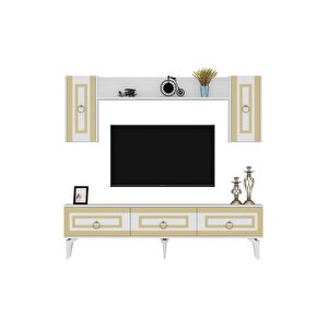 Karya 180 Cm Tv Ünitesi Beyaz Altın