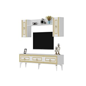 Karya 180 Cm Tv Ünitesi Beyaz Altın