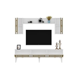 Karya 180 Cm Tv Ünitesi Beyaz Altın