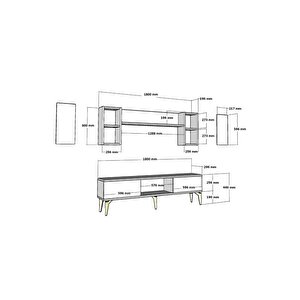 Karya 180 Cm Tv Ünitesi Beyaz Altın