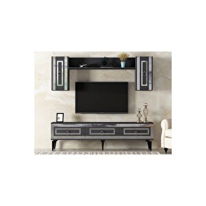 Karya 180 Cm Tv Ünitesi Antrasit Gümüş Antrasit