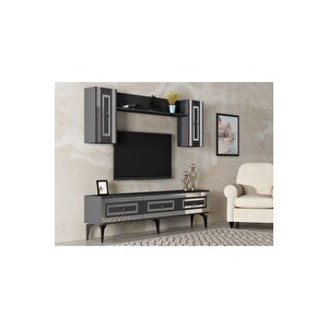 Karya 180 Cm Tv Ünitesi Antrasit Gümüş Antrasit
