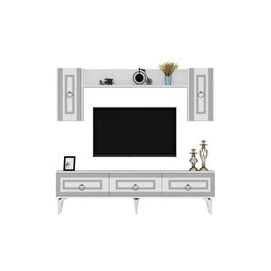 Karya 180 Cm Tv Ünitesi Beyaz Gümüş