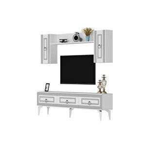 Karya 180 Cm Tv Ünitesi Beyaz Gümüş