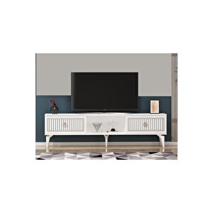 Ni̇ll Tv Sehpasi (alt Modül) Beyaz-gümüş Beyaz