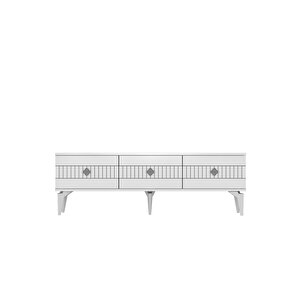 Mi̇ddas 180 Cm Tv Sehpasi (alt Modül) Beyaz-gümüş
