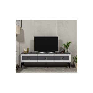 Sellen 180 Cm Tv Sehpası Antrasit-beyaz Beyaz