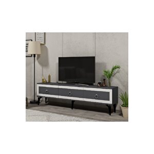 Sellen 180 Cm Tv Sehpası Antrasit-beyaz Beyaz
