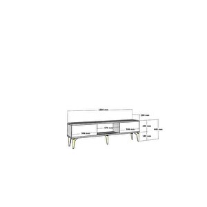 Sellen 180 Cm Tv Sehpası Ceviz-beyaz