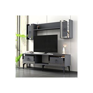 Linda Tv Ünitesi Takımı Antrasit-gümüş Antrasit