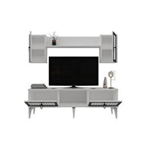 Linda Tv Ünitesi Takımı Beyaz-gümüş