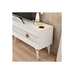 Norra 180 Cm Tv Sehpasi (alt Modül) Beyaz-altin Bej