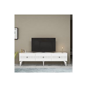 Norra 180 Cm Tv Sehpasi (alt Modül) Beyaz-gümüş Beyaz