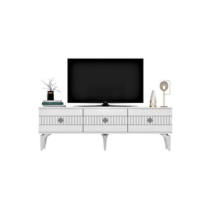Norra 180 Cm Tv Sehpasi (alt Modül) Beyaz-gümüş Beyaz