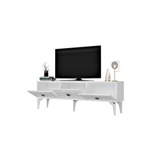 Norra 180 Cm Tv Sehpasi (alt Modül) Beyaz-gümüş