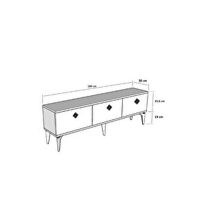 Norra 180 Cm Tv Sehpasi (alt Modül) Beyaz-gümüş