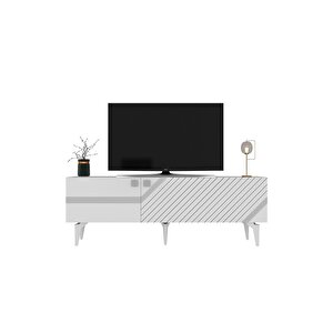 İri̇s Tv Üni̇tesi̇ 2 Kapakli Beyaz - Gümüş Gümüş