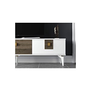 Luna 180 Cm Tv Ünitesi Takımı Beyaz-ceviz Beyaz