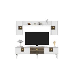 Luna 180 Cm Tv Ünitesi Takımı Beyaz-ceviz