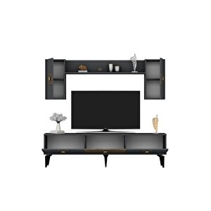 Luna 180 Cm Tv Ünitesi Takımı Antrasit-ceviz