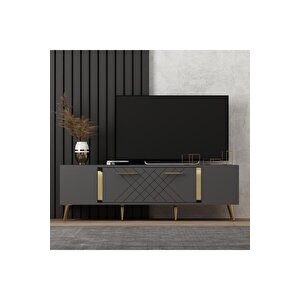 Dettas Tv Üni̇tesi̇, 150 Cm Antrasi̇t-altin Altın