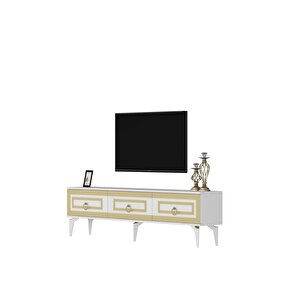 Karya 180 Cm Tv Sehpası Beyaz Altın