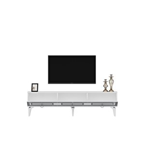 Karya 180 Cm Tv Sehpası Beyaz Gümüş