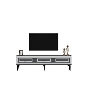 Karya 180 Cm Tv Sehpası Antrasit Gümüş