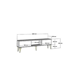Karya 180 Cm Tv Sehpası Antrasit Gümüş