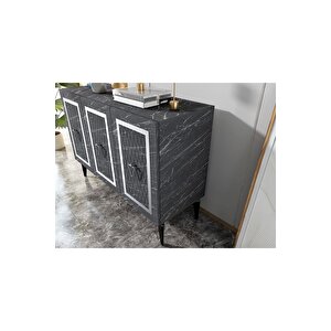 3 Kapaklı Katya Konsol Royalmermer-gümüş Gri