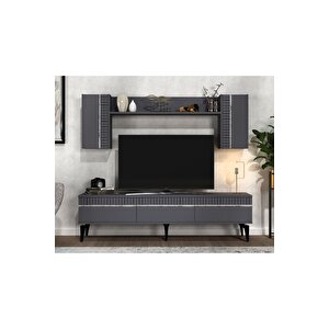 Deffne 180 Cm Tv Ünitesi Takımı Antrasit-gümüş Antrasit