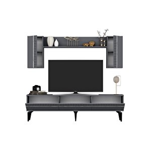 Deffne 180 Cm Tv Ünitesi Takımı Antrasit-gümüş