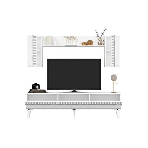 Deffne 180 Cm Tv Ünitesi Takımı Beyaz-gümüş