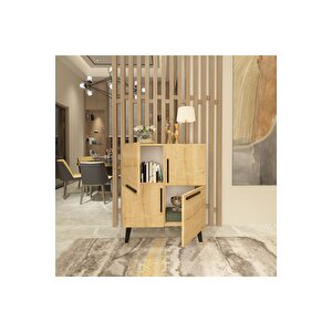Mikkra Konsol , Çok Amaçlı Dolap , 4 Kapaklı Safirmeşe Meşe