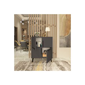 Mikkra Konsol , Çok Amaçlı Dolap , 4 Kapaklı Antrasit