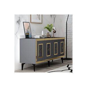 Karya 180 Cm Tv Ünitesi Ve Konsol 2'li Salon Takımı Antrasit-altın