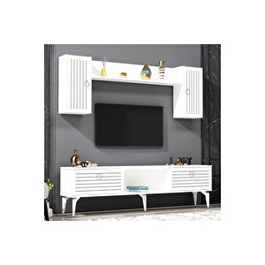 Arona Tv Ünitesi Ve Konsol 2'li Salon Takımı Beyaz-beyaz Beyaz