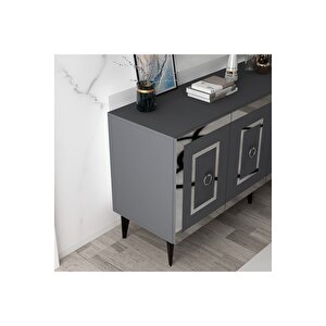 Karya 180 Cm Tv Ünitesi Ve Konsol 2'li Salon Takımı Antrasit-gümüş