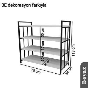Nova Mutfak Dolabi Rafli Ki̇ler Dolabi Çok Amaçli Düzenleyi̇ci̇ Ayakkabilik Beyaz