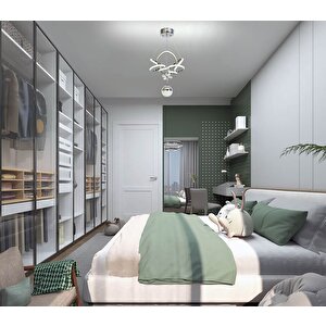 Kelebek Modern Avize Led 43w 35x35cm Alüminyum Profil Krom Dorbien-av-6160-8k-1tk