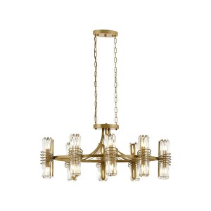 Parşömen Klasik Avize E14 96w 100x60cm Metal Eskitme Avonni-av-1906-8e-ym