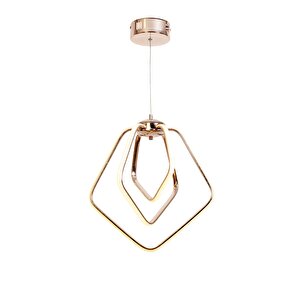 Dörtgen Modern Avize Led 42w 45x41cm Alüminyum Profil Bakır Dorbien-av-6168-3bkr