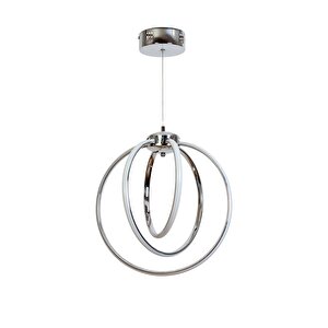Halka Modern Avize Led 42w 43x40cm Alüminyum Profil Krom Dorbien-av-6166-3k