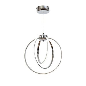 Halka Modern Avize Led 42w 43x40cm Alüminyum Profil Krom Dorbien-av-6166-3k